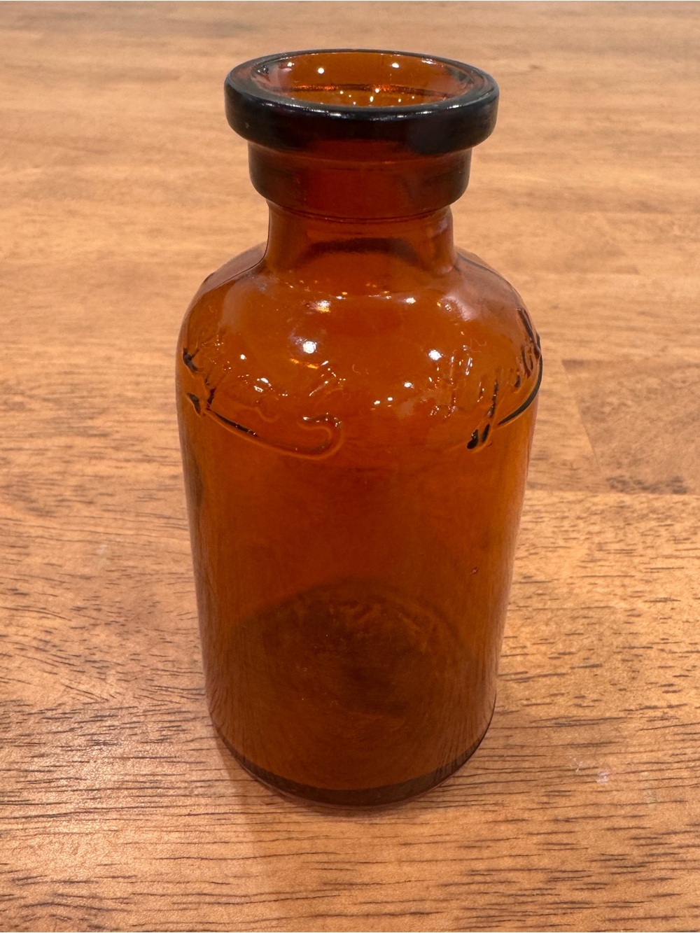 Vintage Lysol Amber Glass Bottle 4” Bloomfield Antique Apothecary Empty